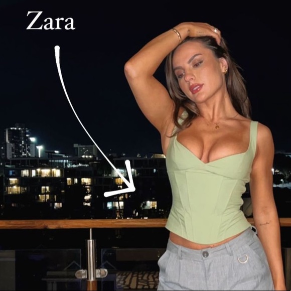 Zara | Tops | Zara Bustier Green Pistachio Crop Top Corset Tank Top |  Poshmark